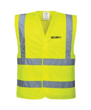 Embroidered SECURITY Hi-Vis Two Band & Brace Vest - C470 Yellow