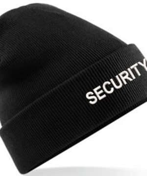 Embroidered SECURITY Black Classic Beanie
