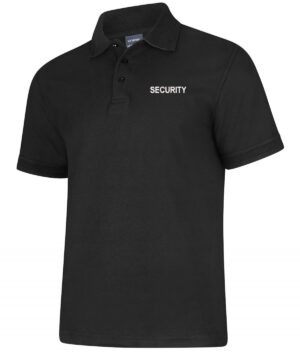Embroidered SECURITY Black Polo Shirt
