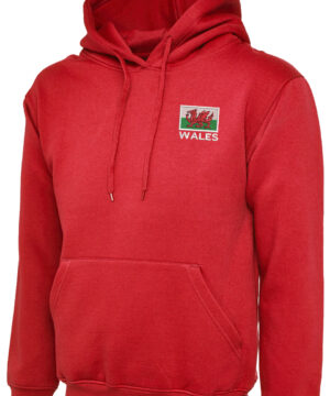 Embroidered Wales Red Hoody